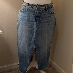 Torrid Denim Midi Jean Skirt - Size 18 - Front Slit Light Wash Denim